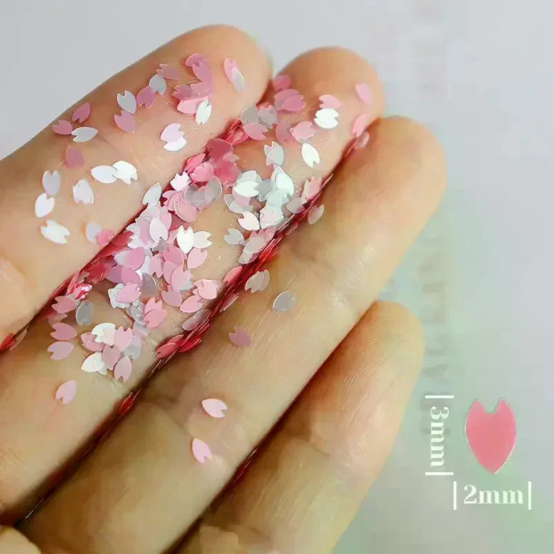 6 Grids Shining Flower Petal Chip Nail Sequins Cherry Blossoms Qme