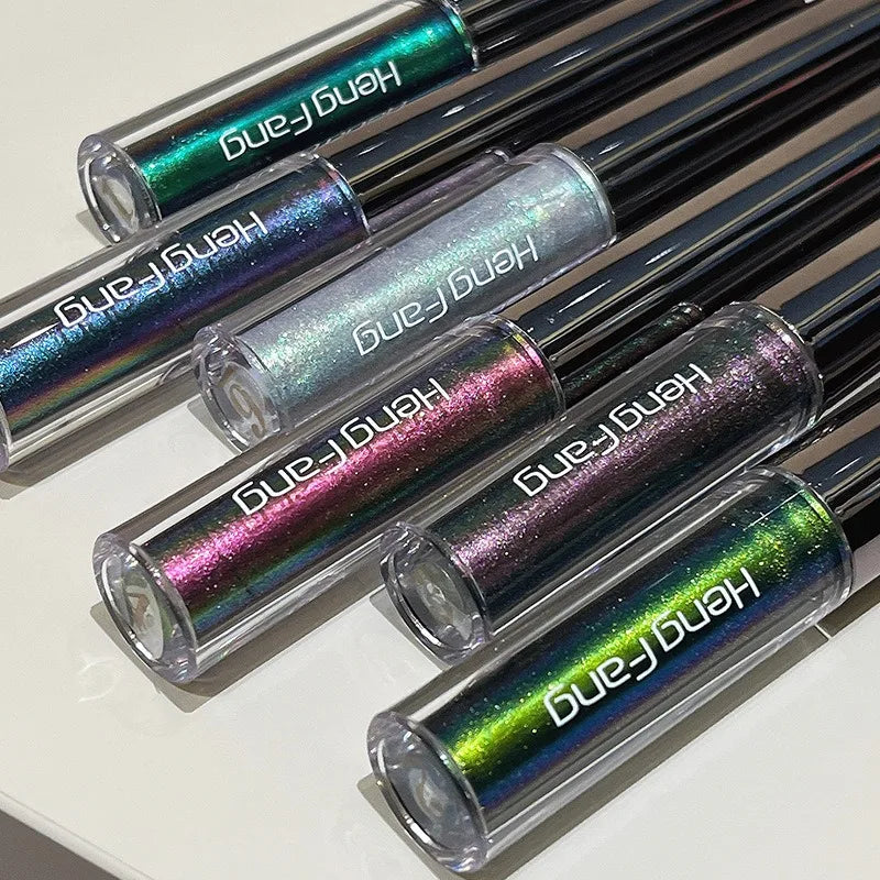 Flash Liquid Eyeliner Durable Shiny Waterproof Colored Liquid Eyeliner Eyeshadow Metallic Pearlescent Chameleon Eyeliner Makeup Qme