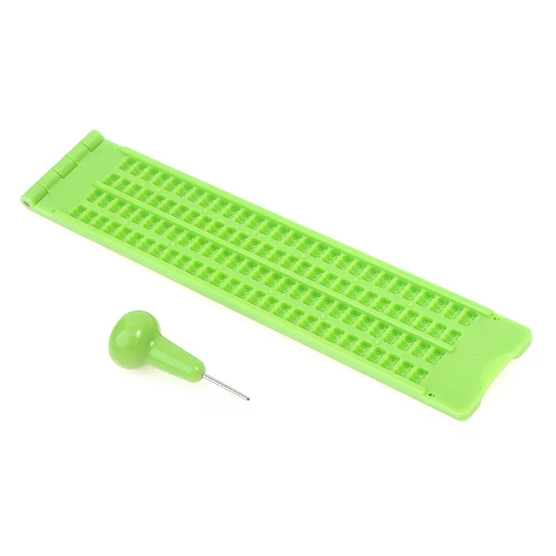 Plastic Braille Writing Slate School Portable Practical Stylus Qme