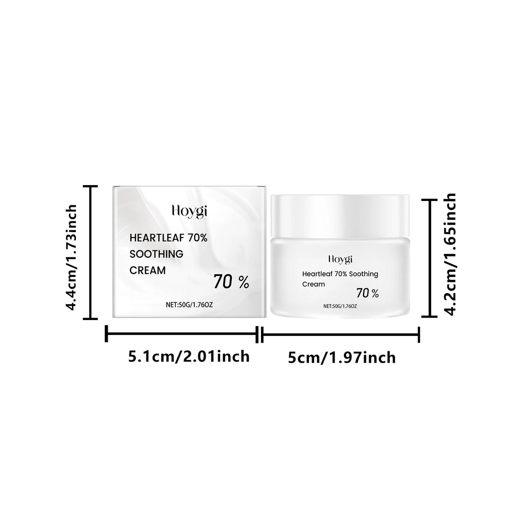 Heart Leaf 70% Soothing Cream Contains Ceramide EOS Moisturizing Relieves Dry Skin Restores Skin Elasticity Facial Cream Qme