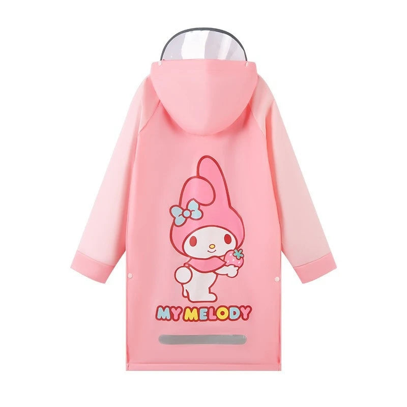 Kuromi EVA Student Raincoat Heavyweight Loose-fitting, Lightweight, Stylish, Hooded, Quick-Dry Raincoat Qme