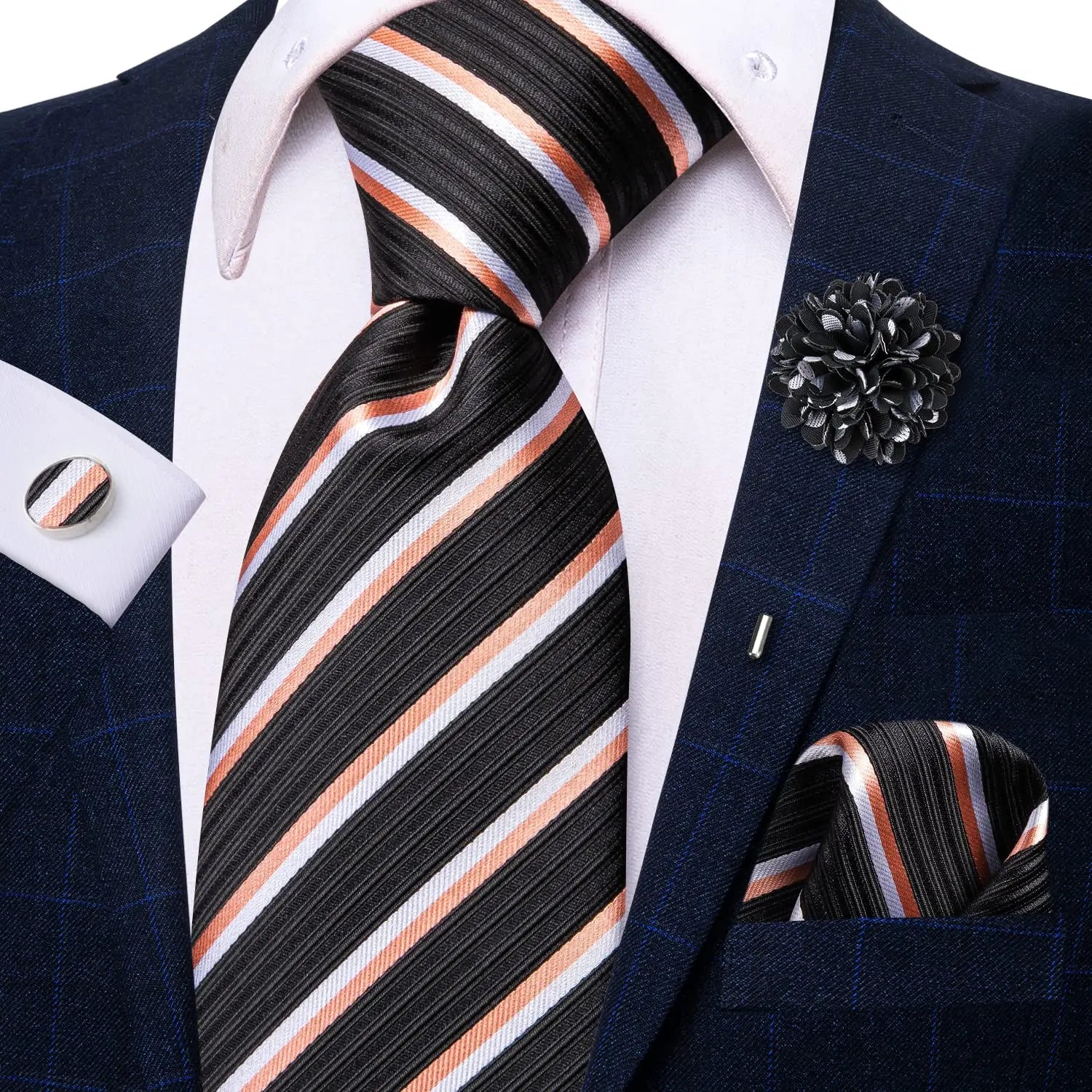 25 Colors Neck Ties Men Luxury Wide Silk Wedding Tie Pocket Square