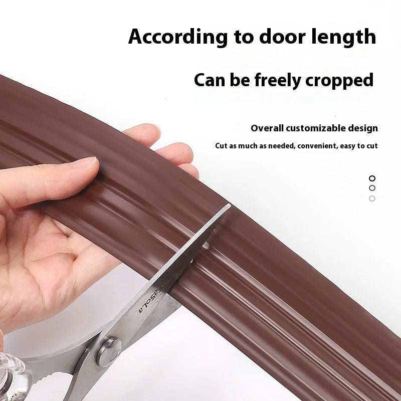 1-4Pcs Anti-Cold TPE Door Bottom Seal Strip 1M Self-adhesive Thicken Wearproof 3 Layers Windproof Door Gap Weather Strip Qme