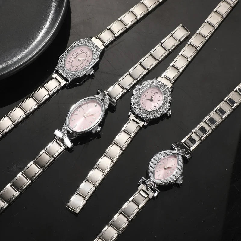Wholesale Fashion Men Womens DIY 9mm Width Italian Elastic Charm Stainless Classic Oval Watch Bracelet Bangle For Birthday Gifts Qme