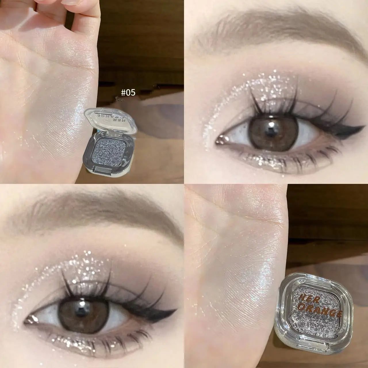HERORANGE Monochrome Eyeshadow Palette Glitter Glowing Charm Qme HR1043-05