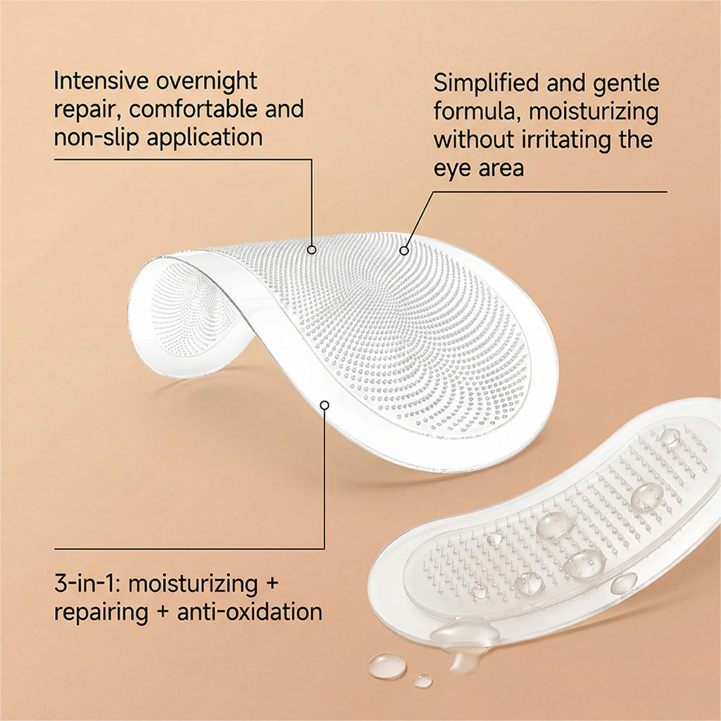 Microneedle Eye Patches Hyaluronic Acid 0.25mm Overnight Under Eye Mask for Dark Circles Fine Lines Hydrating Anti-Aging Eye Car Qme