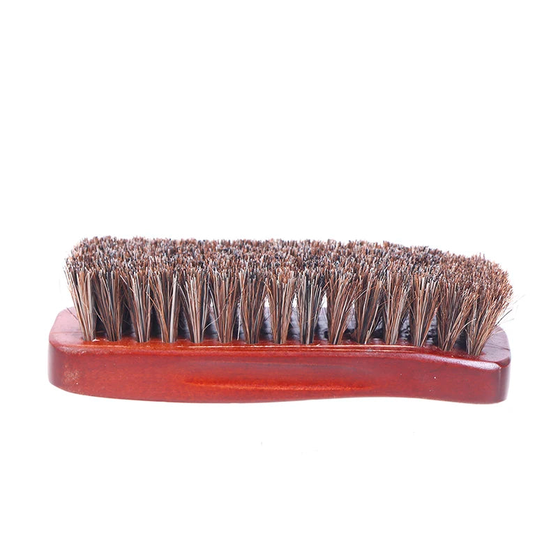 ^1pc Horsehair Wooden Brush Car Detailing Polishing Buffing Brush Soft Horsehair Leather Brush Multifunctional Cleaning Tools Qme