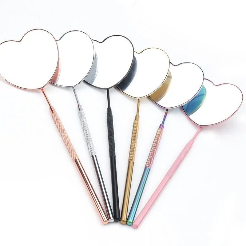 Eyelash Extensions Checking Mirror Heart Shape Stainless Steel Qme