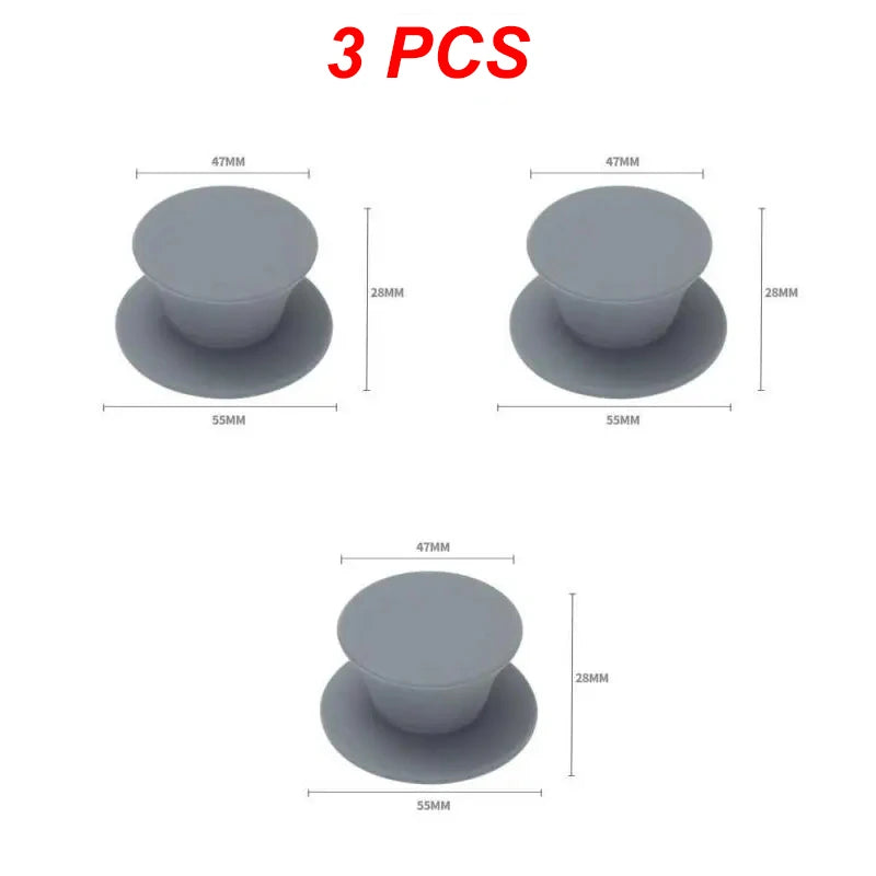 1/2/3PCS Silicone Universal Pot Lid Knob Pot Handle Replacement Kitchen Cookware Cover Knobs for Pan Lid Kitchen Accessories Qme 3PCS Grey