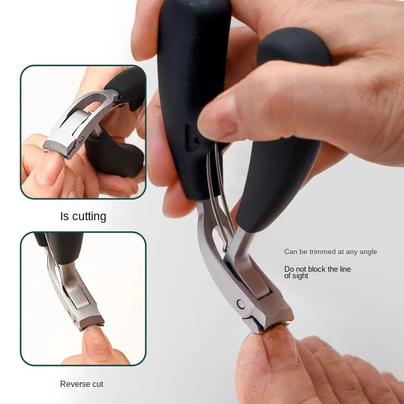 Curved Nail Clippers Large Opening 3x Anti-splash Storage Heavy Duty Qme