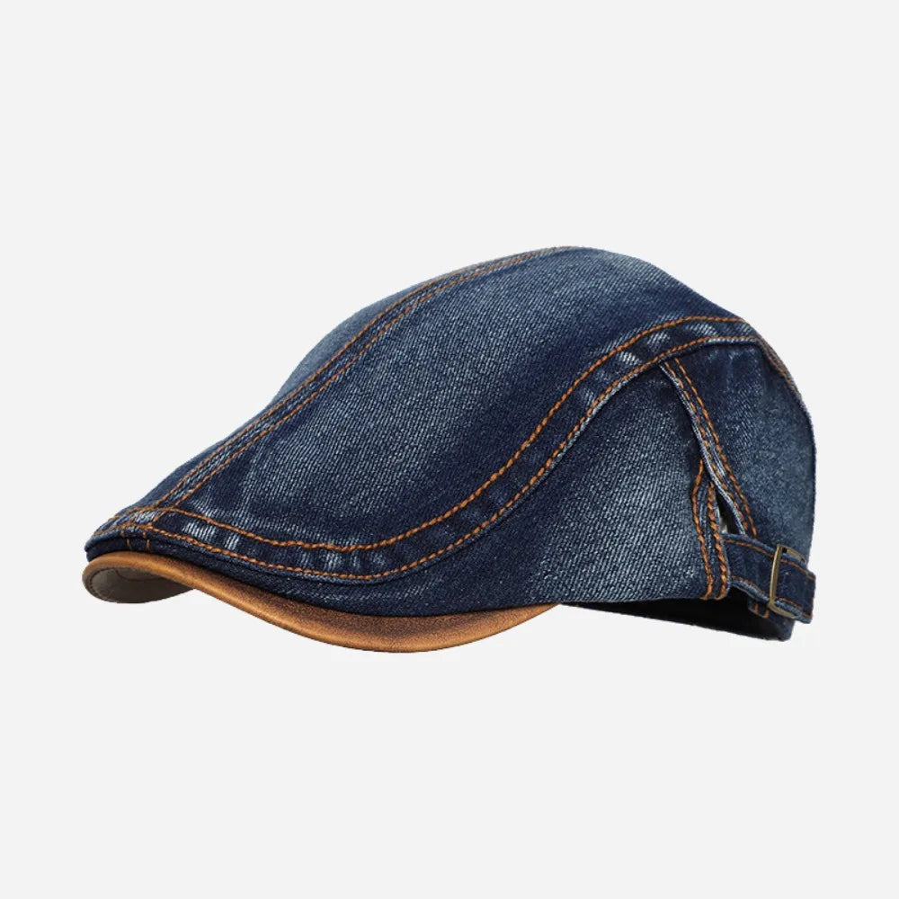 Fashion Cotton Washed Denim Newsboy Caps Adjustable British Peaked Qme Style 2