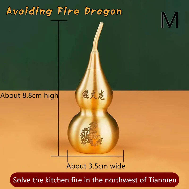 Brass Gourd Feng Shui Ornament With Tassel Feng Shui Decorative Collectible For Prosperity And Longevity Home Office Desk Decor Qme M