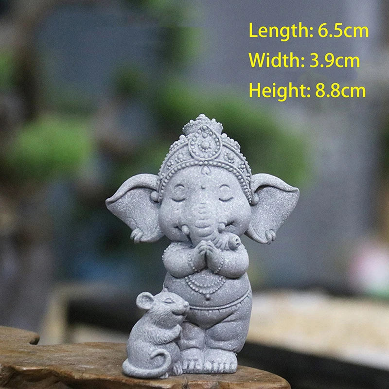 Guardian Elephant Statue Home Decoration Hands Clasped Prayer Position Qme A4