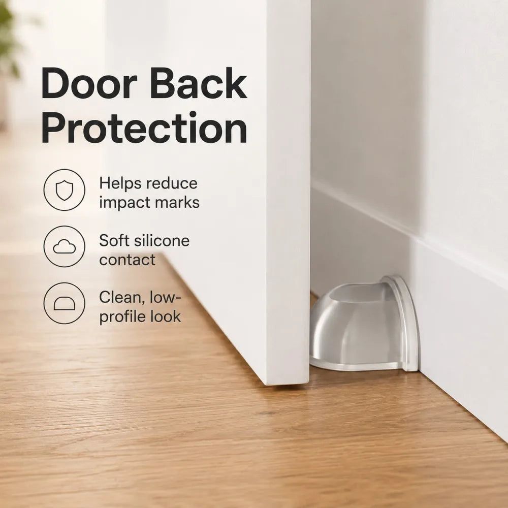 1-8pcs Transparent Silicone Door Stopper Self Adhesive Wall Protector Rubber Bumper Pad For Door Handle Cabinet Corner Furniture Qme