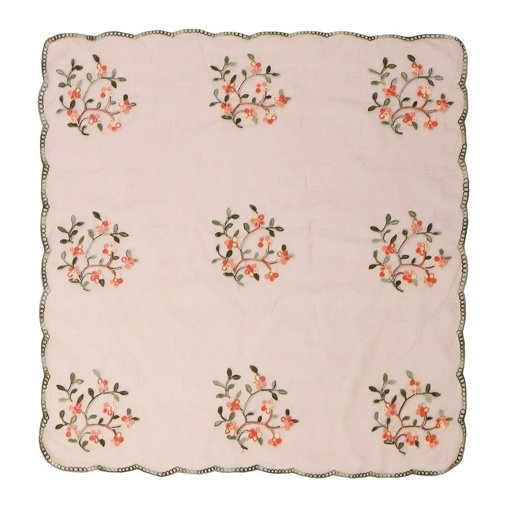 Elegant Ethnic Plum Blossom Scarf Thin Lace Square Headkercheif Hijab Qme Coffee