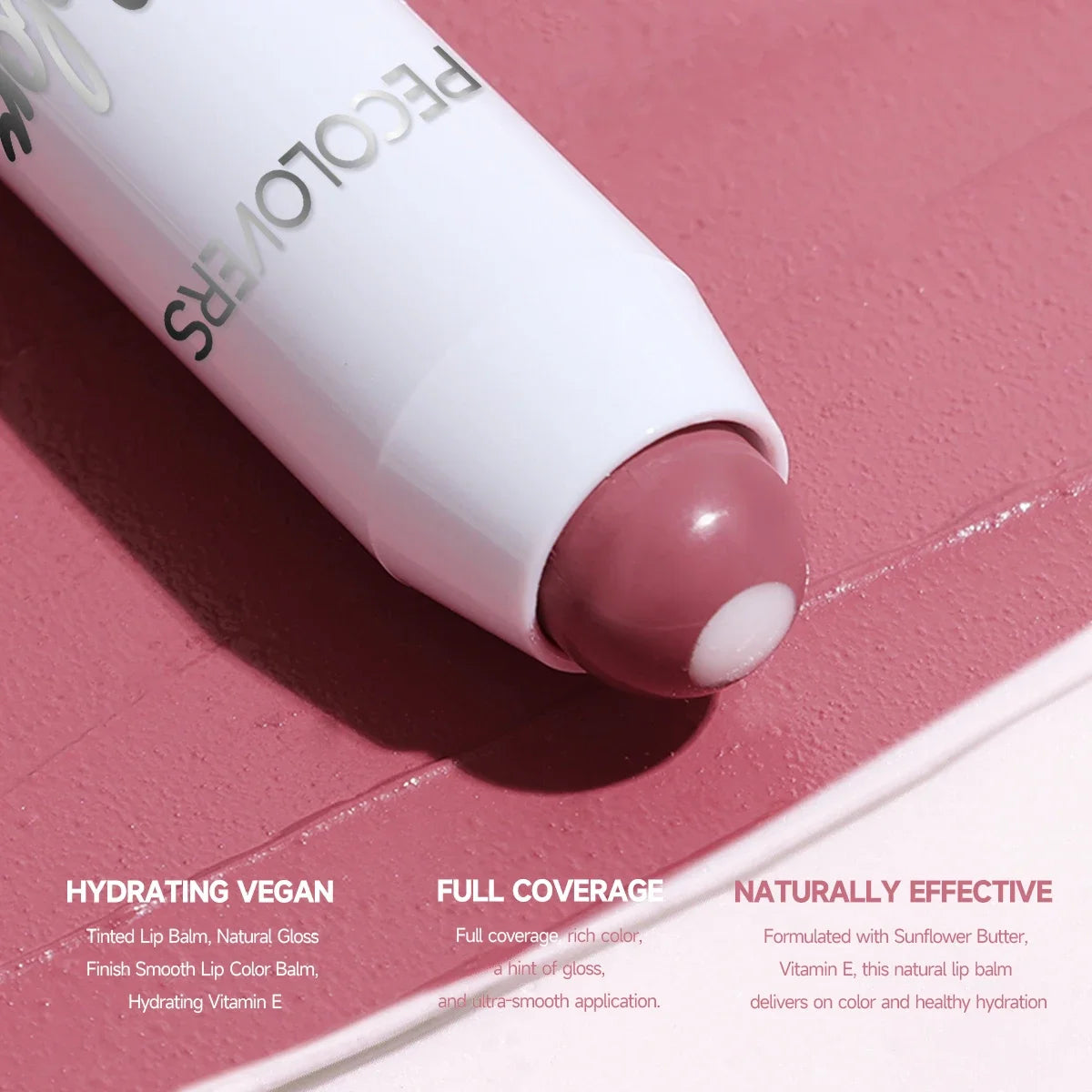 2-in-1 Nude Lipstick Matte Red Lip Balm Moisturizing 6 Colors Qme