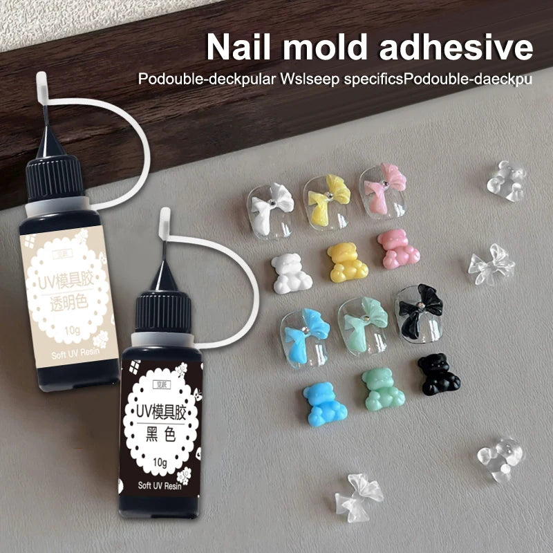 Carved Gel Nail Mold UV Crystal Glue Translucent 3D Acrylic Tool Qme