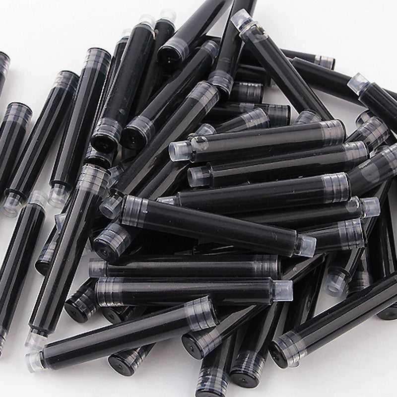 36-100Pcs Colorful Ink Sac Refill Set, 3.4mm Black Blue Red Pen Cartridges for Smooth Writing School & Office Supplies Qme