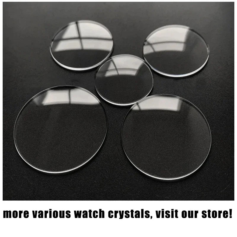 2PCS Thickness 1mm Round Watch Crystal 15mm to 45mm Watch Glass Replacement Glasses Lens Flat Mirror Watch Repair Tool Part Qme