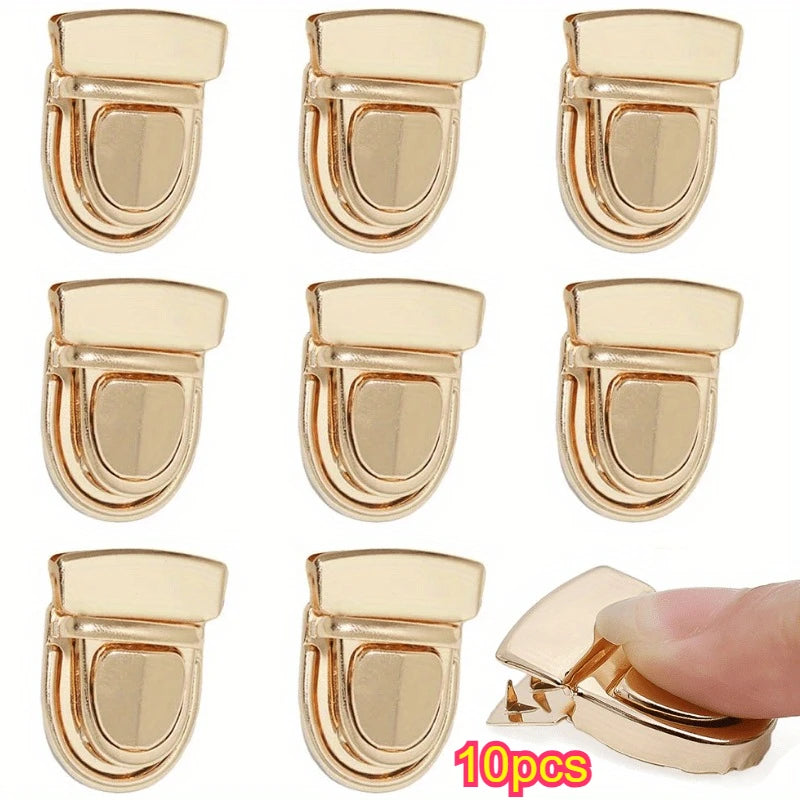 Metal Turn Lock Clasp, Gold Purse Locks for DIY Handbag, Bag Hardware Accessories, Metal Lock for Handbag Qme 10pcs