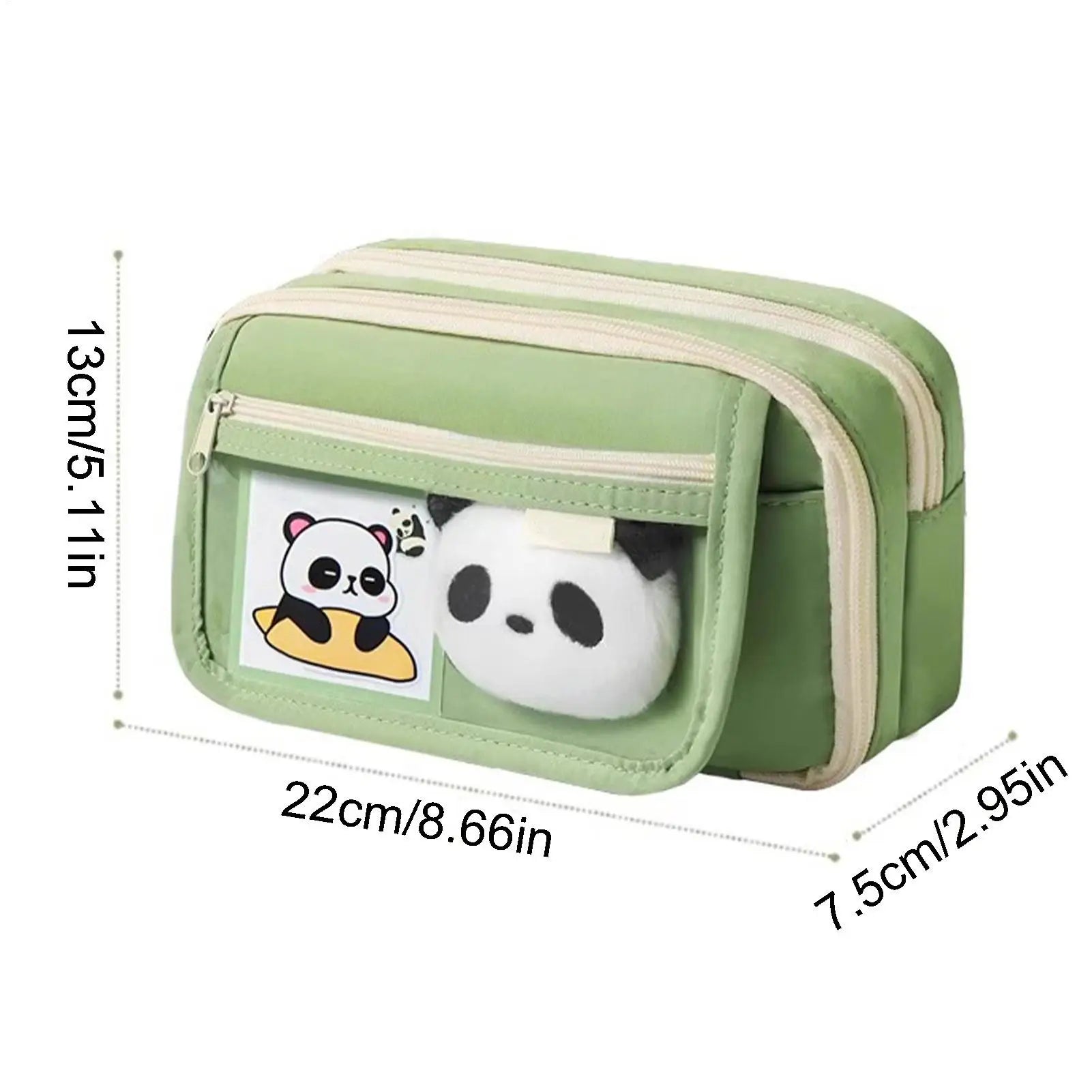 Aesthetic Pencil Case Panda Large Capacity Animal Cute Pouch Qme