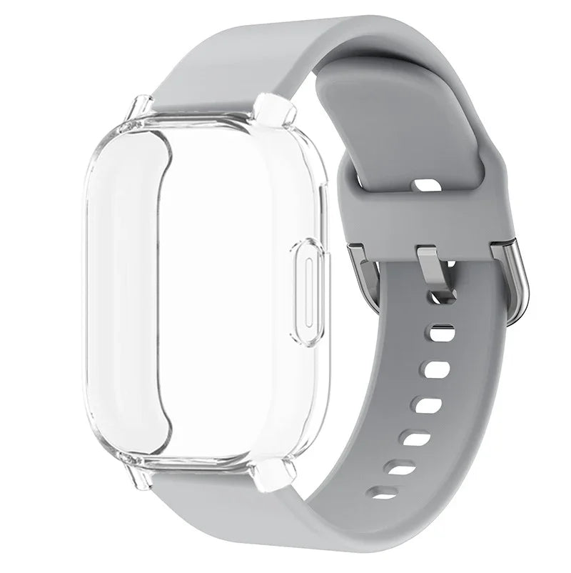 Protector Case+Silicone Strap For Xiaomi Redmi Watch 5 active/5 Lite Full Cover Screen TPU Soft Shell and Breathable Sport Band Qme