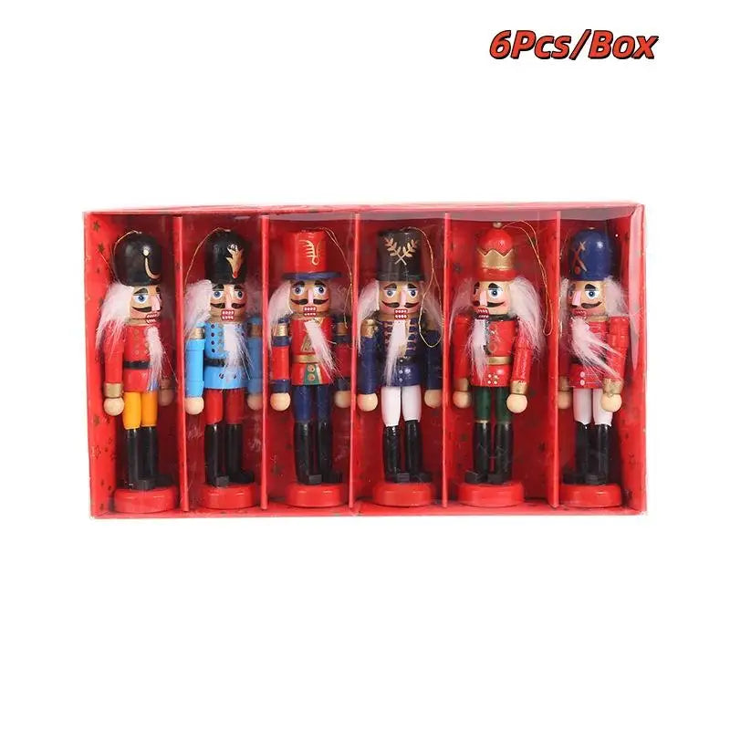 1/3/6Pcs Desktop Decor 12cm Miniatures Nutcracker Puppet Ornaments Cartoon Walnuts Soldiers Band Doll Pendant Christmas Gift Qme A3