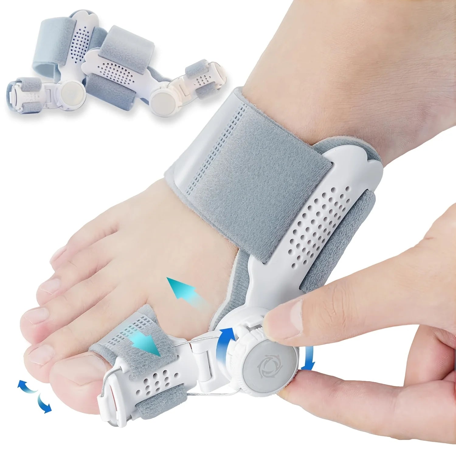 Rotatable Silicone Big Toe Separator Cushion Left Right Foot Buffer Qme Light Grey