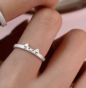 1/2pcs Animal Cute Cat Dog Animal Couple Ring for Women Men Fashion Statement Lover Rings Valentine's Day Party Jewelry Gifts Qme resizable 2