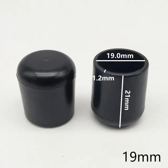 16Pcs Silicone Table Chair Leg Tips Caps Black/Transparent Non-slip Floor Protector Furniture Bottom Reduce Noise End Covers Qme Black-19mm 16Pcs