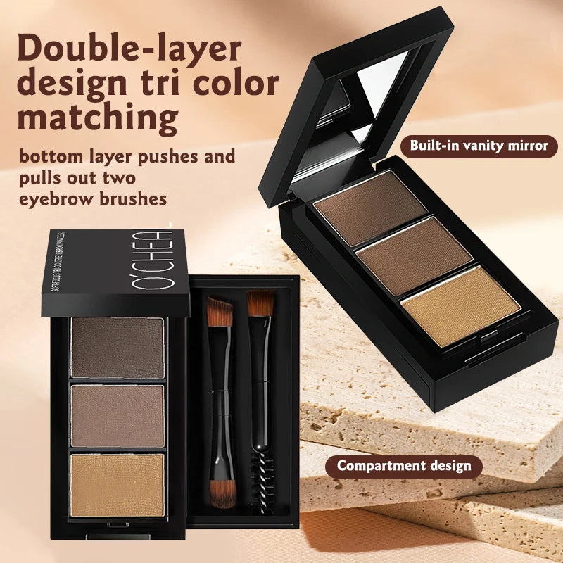 Three Eyebrow Powder Long-lasting Fixing Waterproof Easy Apply Qme
