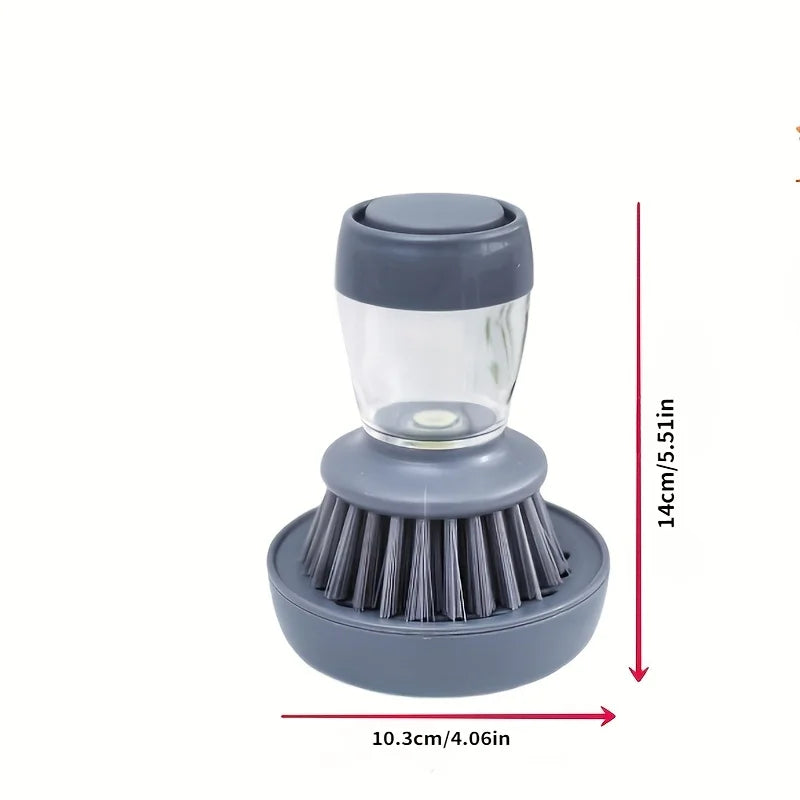 Dishwashing Brush With Soap Dispenser, Kitchen Scrub Brush Suitable For Dishes, Pans, Sinks, Cleaning With Holder Set Qme
