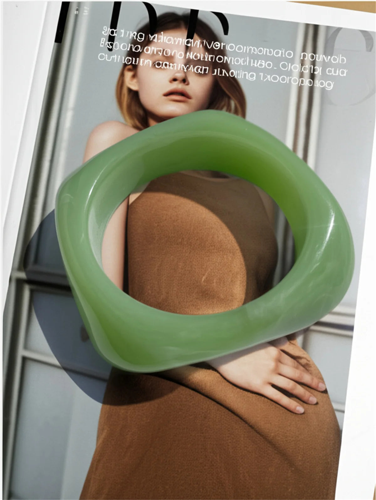 Fashion Summer Trendy Color Clear Wide Version Square Acrylic Resin Bracelet Women Girl Ins Party Travel Jewelry Hip Hop Bangle Qme huilvse 63mm