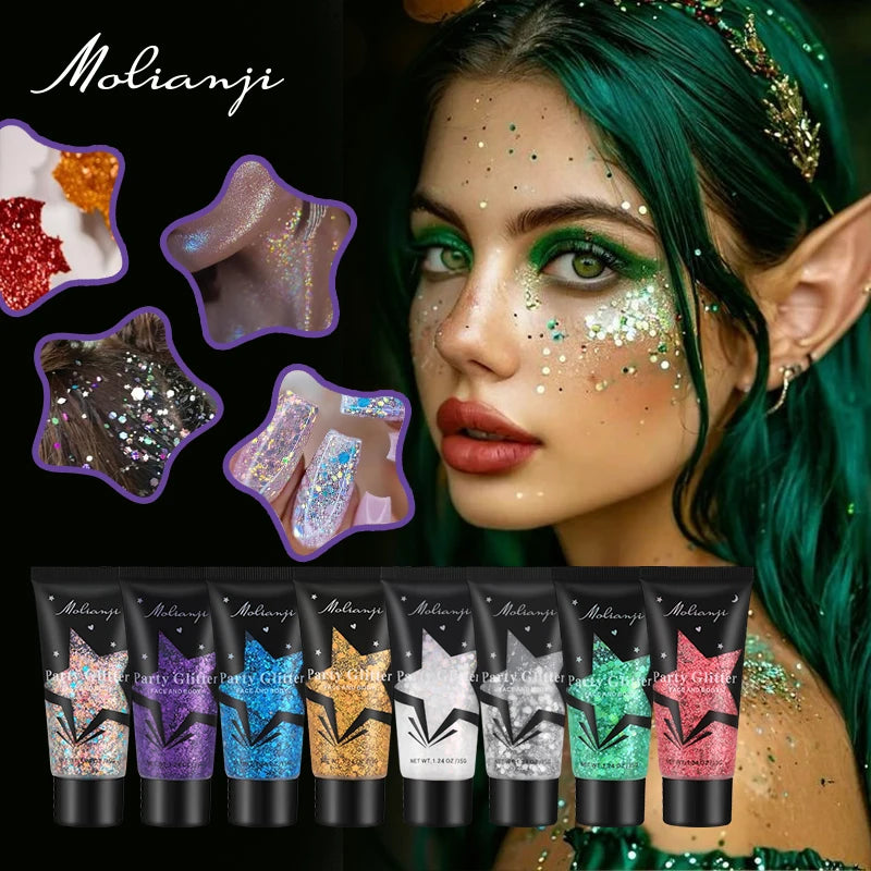 Multi-colored Glitter Waterproof Sweat-resistant Suitable Makeup Qme