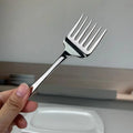 Single Handle Six-tooth Dessert Fork Party Kitchen Tool Stainless Qme B
