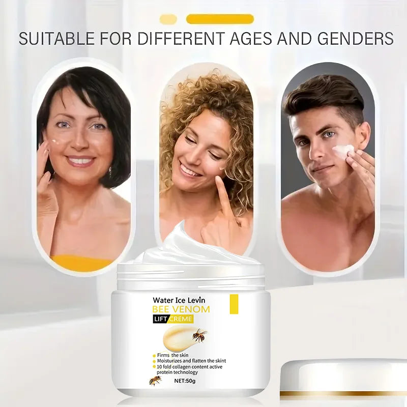 Bee Venom Instant Facial Lifting Cream Tightens and Lifts Sagging Skin, Smoothing the Skin | Alcohol-Free, Contains Hyaluronic Acid, Suitable for All Skin Types Qme