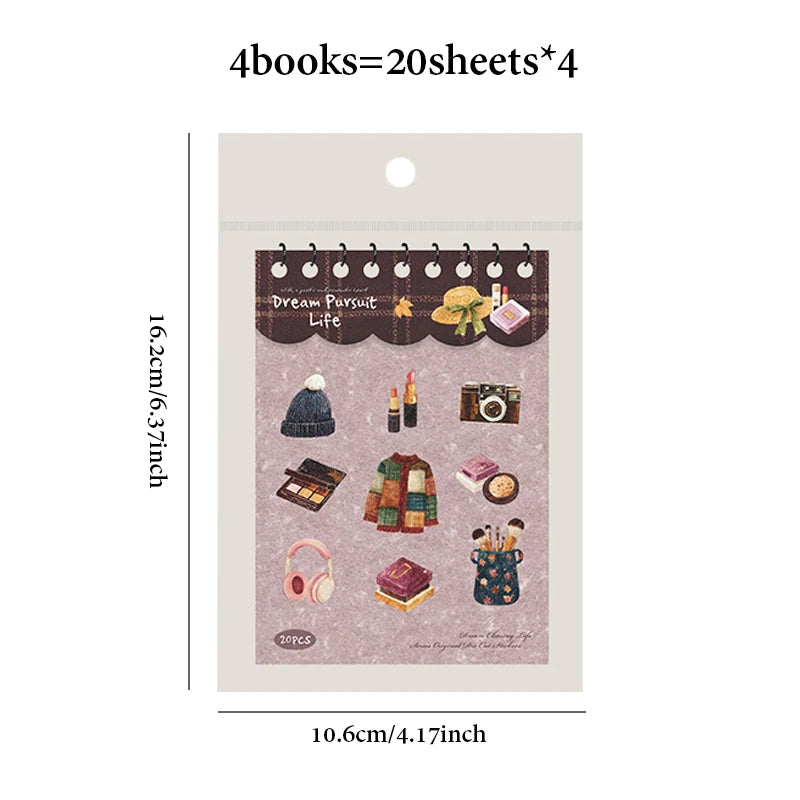 Vintage Country Life Sticker Book, Art Journal Scrapbooking Supplies, Figure & Food Illustrations, Multi-Purpose Gift Stickers Qme