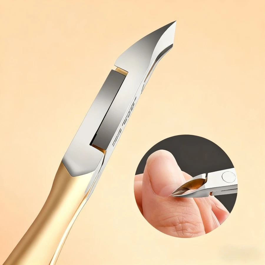 Golden Cuticle Care Tools Clipper Hands Feet Keratin Pusher Stainless Qme
