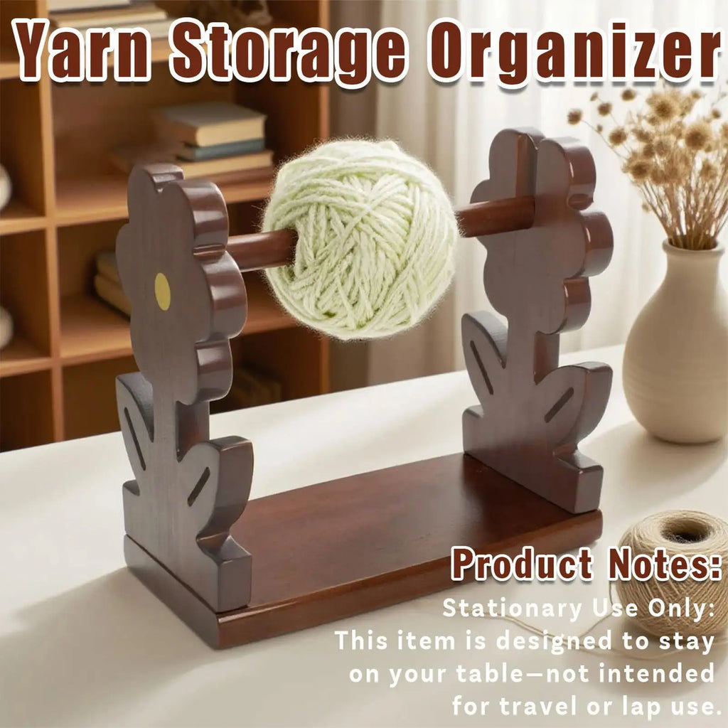 Crochet Yarn Holder Wooden Dispenser Crocheting Spindle Rack Stand Qme
