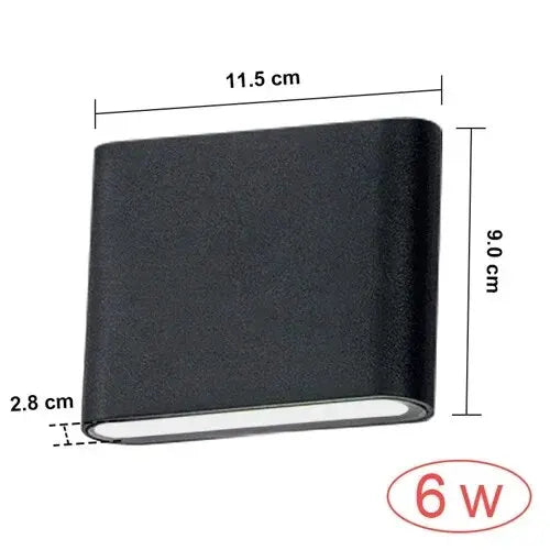 Waterproof Outdoor Wall Lamp LED Modern Lighting Fixtures Minimalist Indoor Outdoor Bedroom Balcony Porch Garden Deco Wall Light Qme Warm white Black-6W