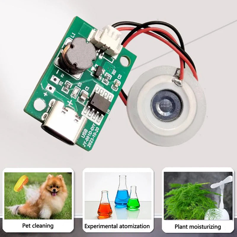 DC 5V Switchable Four Spray Humidifier Module Atomization Control Board DIY Ultrasonic Atomizer TYPE - C Interface. Qme
