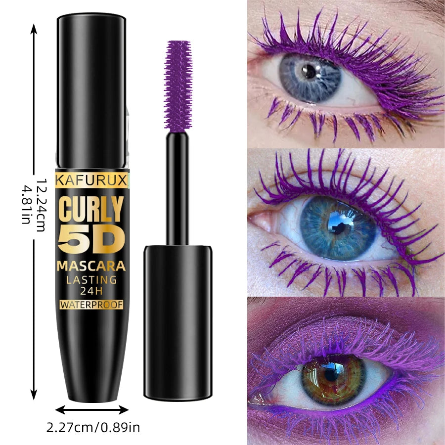 5D Mascara Thick Curl Waterproof Natural Lenthen Eyelash 9 Colors Qme