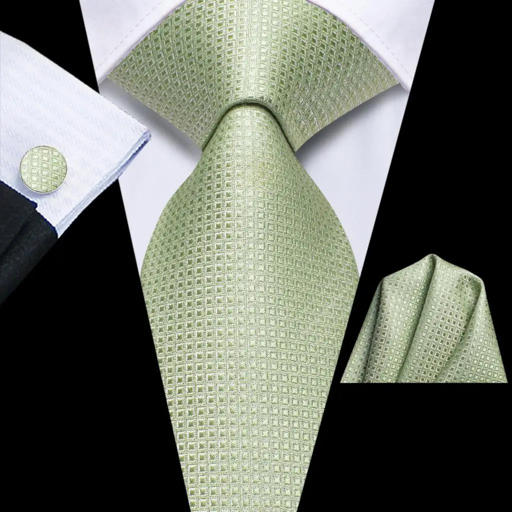 Hi-tie Solid Orange Blue Mens Fashion Necktie Handkerchief Cufflinks