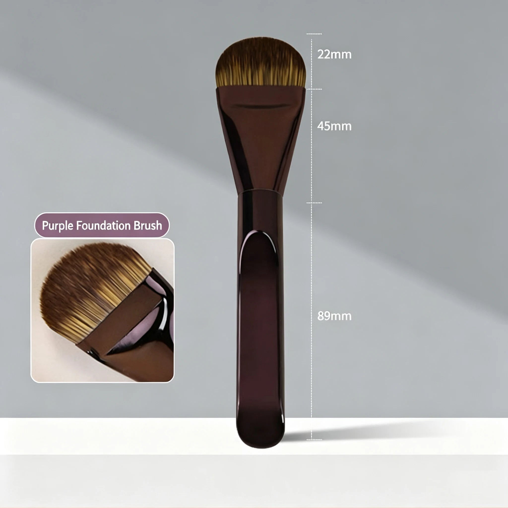 Tongue-shaped Foundation Brush Ultra-thin Seamless Base Makeup Qme Purple