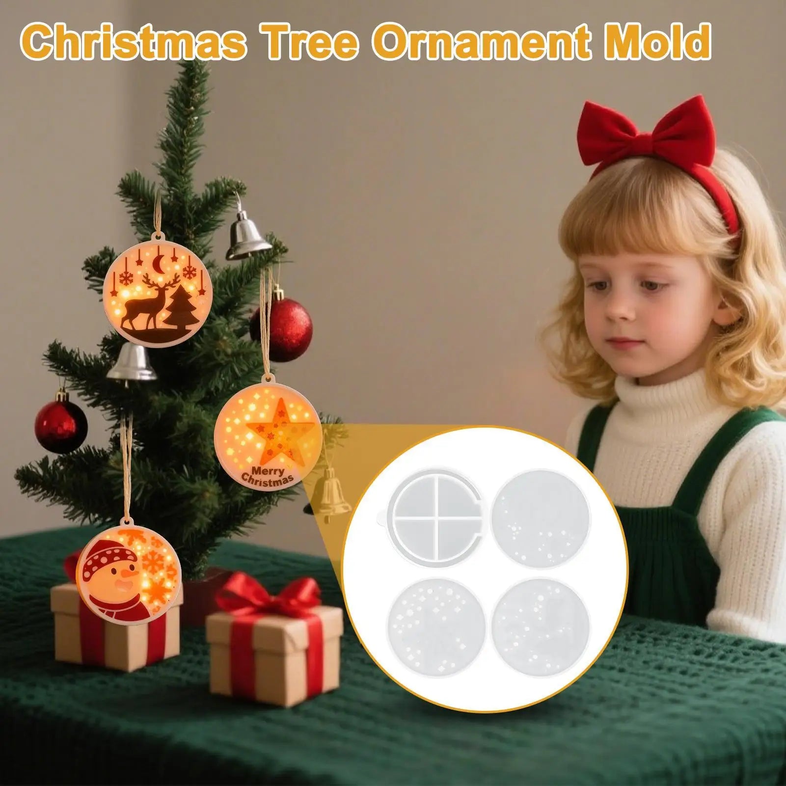 Pendant Silicone Mold 3 Reusable Easy Release Reindeer Snowman Sign Qme