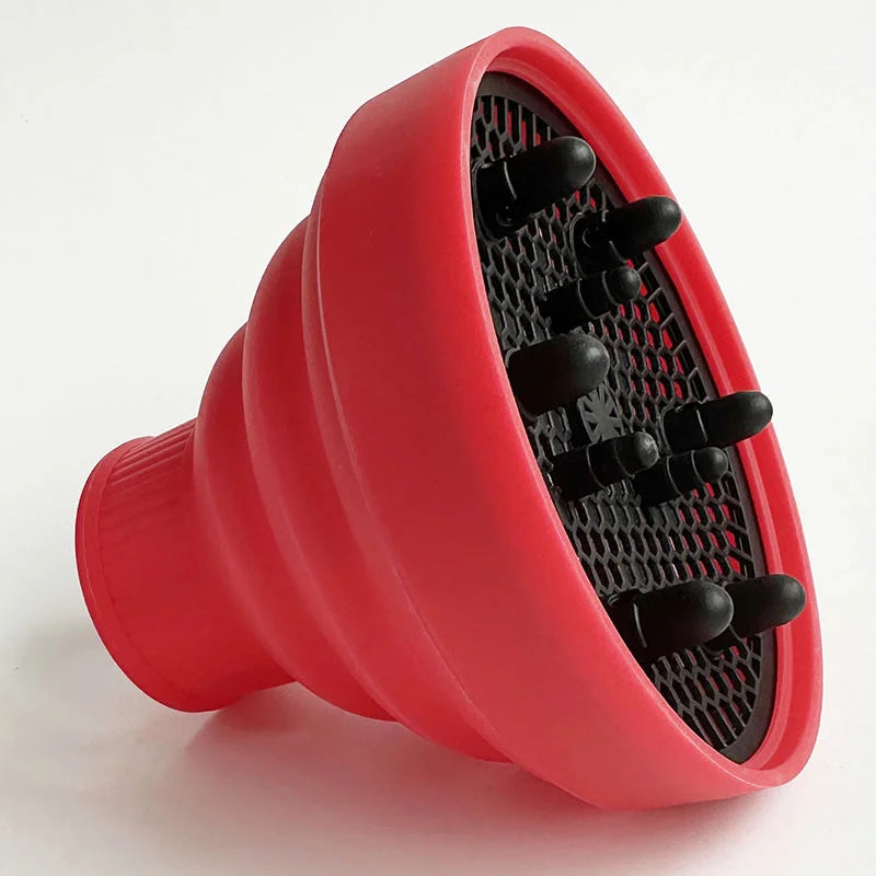 Universal Silicone Hairdryer Diffuser Cover Scalable Hair Drying Tool with Temperature Resistant Dispersing for Salon Qme 1pcs red