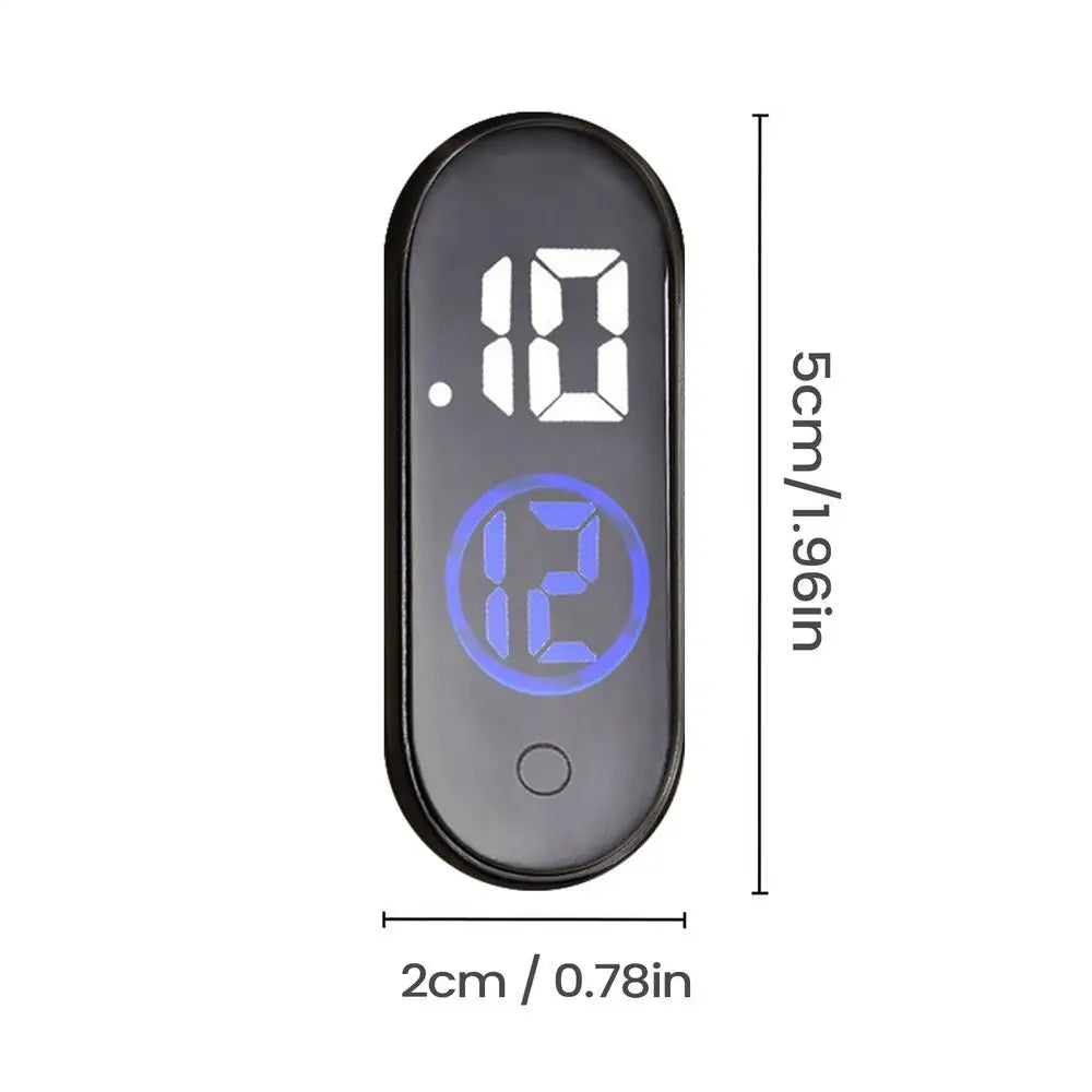 Small Digital Clock Waterproof Luminous Mini Digital Clock Adhesive for Sedan Truck Minivan Motorcycle Bike Commuting Travel Qme K