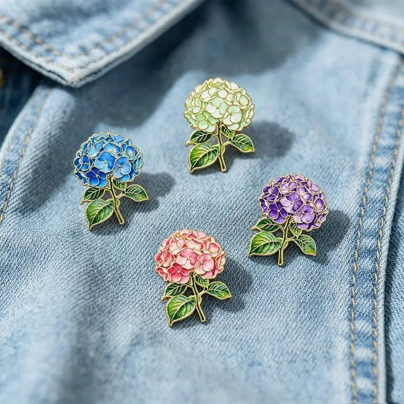 1/4Pcs Assorted Elegant Botanical Enamel Flower Pins Plant Lapel Brooches for School Uniform Decor Students Birthday Gift Qme