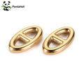 PandaHall 10Pcs 304 Stainless Steel Links Connectors, Oval, Real 14K Gold Plated, 21x12x3.5mm, Hole: 5.5mm Qme Default Title
