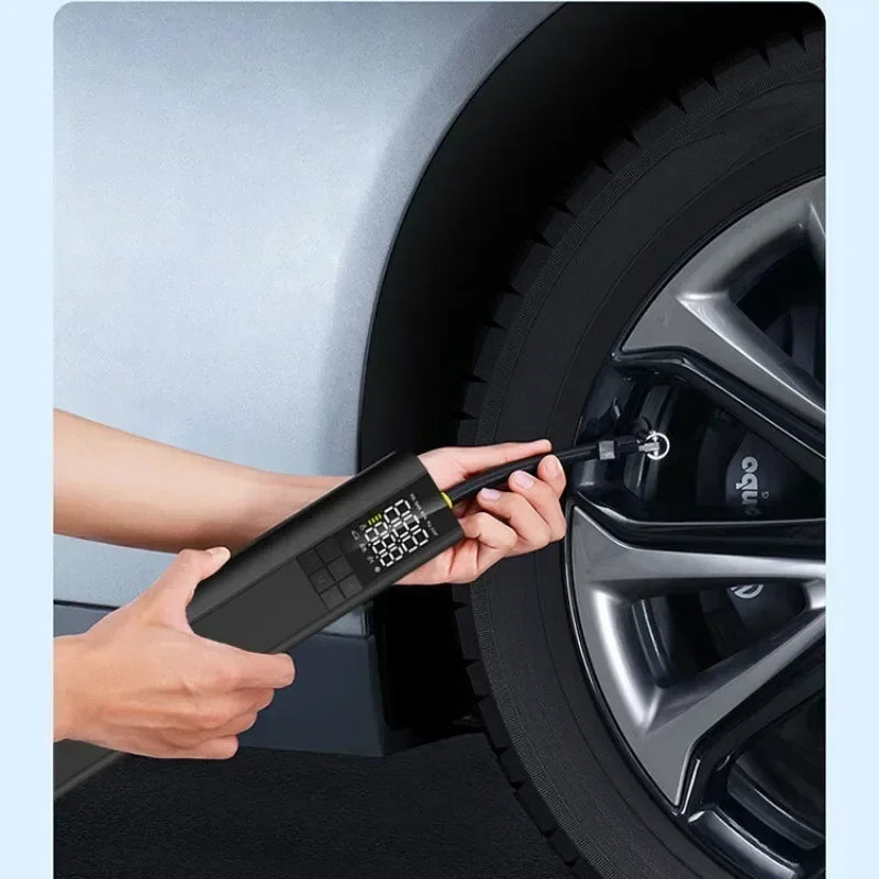 4000mAh Rechargeable Air Pump 19MM Steam Cylinder Cordless Portable Car Air Compressor Digital Wireless Tire Inflator Pump Qme